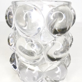 Clear Glass Lyra Bobble Vase 9cm