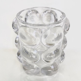 Clear Glass Lyra Bobble Vase 9cm