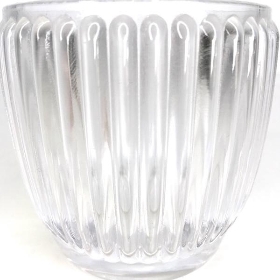Clear Glass Ribbed Beatrice Tealight Holder 7cm