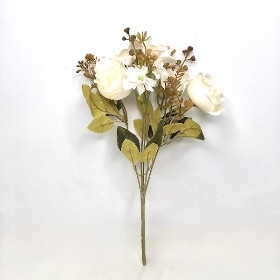 White Peony & Dahlia Bush 31cm