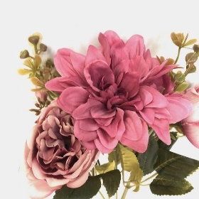 Pink Peony & Dahlia Bush 31cm