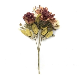 Beige Peony & Dahlia Bush 31cm