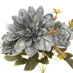 Blue Peony & Dahlia Bush 31cm