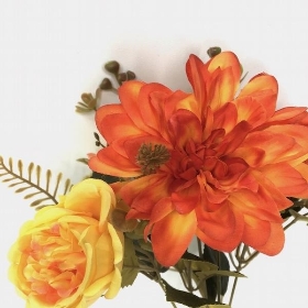 Orange Peony & Dahlia Bush 31cm