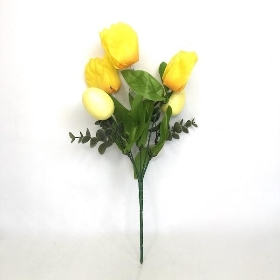 Yellow Tulip & Egg Bush 34cm