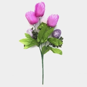 Lilac Tulip & Egg Bush 34cm