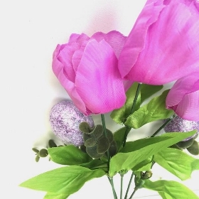 Lilac Tulip & Egg Bush 34cm