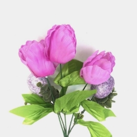 Lilac Tulip & Egg Bush 34cm