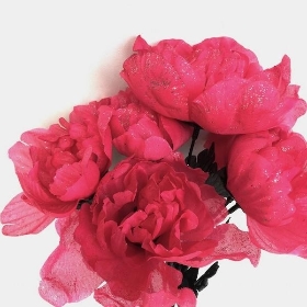 Hot Pink Glittered Rose Bush 35cm