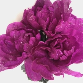 Purple Glittered Rose Bush 35cm
