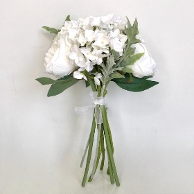 White Peony Bouquet 33cm