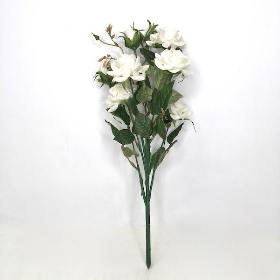 Ivory Velvet Spray Rose Bush 41cm