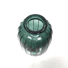 Green Chicago Lined Bud Vase 12cm