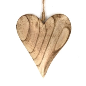 Natural Wood Heart 13cm