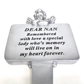 Nan Silver Cherub Stake 22cm