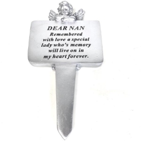 Nan Silver Cherub Stake 22cm
