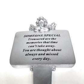 Someone Special Silver Cherub Stake 22cm