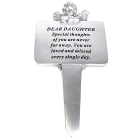 Daughter Silver Cherub Stake 22cm