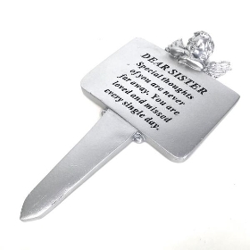 Sister Silver Cherub Stake 22cm