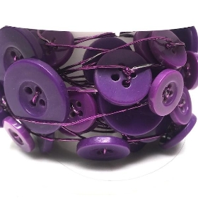 Purple Buttons on Wire 3m
