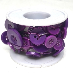 Purple Buttons on Wire 3m