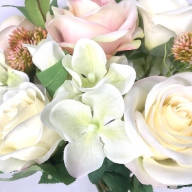 Pink Rose & Foliage Bouquet 37cm