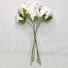 White Foam Rose 25cm