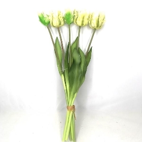 White Green Tulip Bundle 40cm