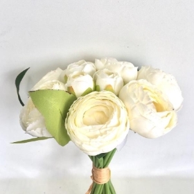 White Ranunculus Bundle 25cm