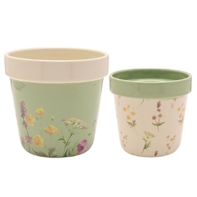 Flower Planters Set Of Two 12cm