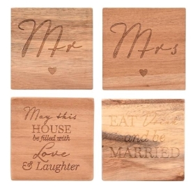Wooden Coaster Set 10cm