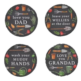 Garden Slate Coaster x 4 