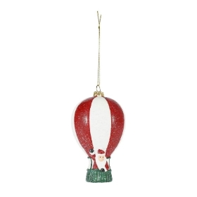 Santa In Red Hot Air Balloon 12cm