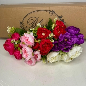 Peony & Eucalyptus Bush 30cm