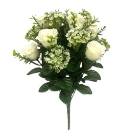 Ivory Rose & Wax Bush 41cm