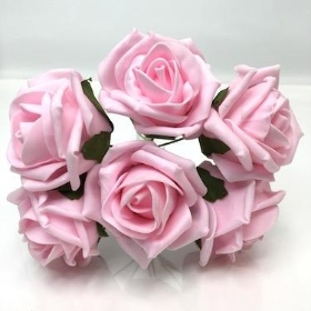 Baby Pink Foam Rose 6cm x 6