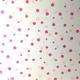 Pink And Cerise Polka Dot Cellophane 100m