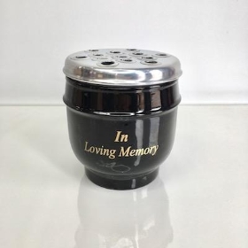 Black Metal In Loving Memory Pot 15cm
