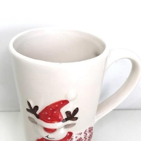 White Reindeer Mug 15cm